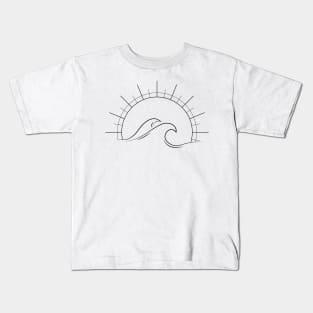 Minimalist wave and sun Kids T-Shirt